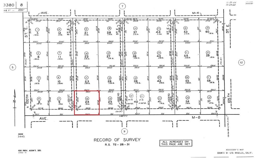 APN: 3380-008-012 Coordinates: 34.638972, -117.949222 2.6 acre lot for sale in LA County. This lot is located in Palmdale, CA on the corner of 101st St E and E Ave M-8. Located near other homes, excellent location in a rural area. Zoned PDM4.