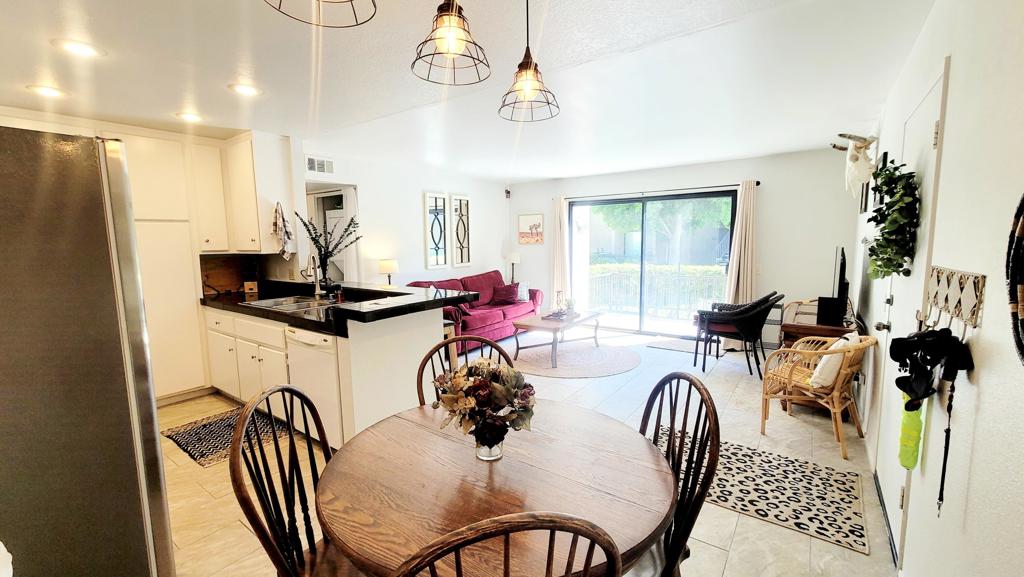 Can be rented Turnkey Furnished or Unfurnished. Minimum 6 month lease. Very tastefully decorated, This light & bright downstairs unit has dual patios with southern exposures. Cathedral Springs is a gated community conveniently located within 10 minutes of downtown Palm Springs with gym and multiple pools and spas. Sorry, No Pets