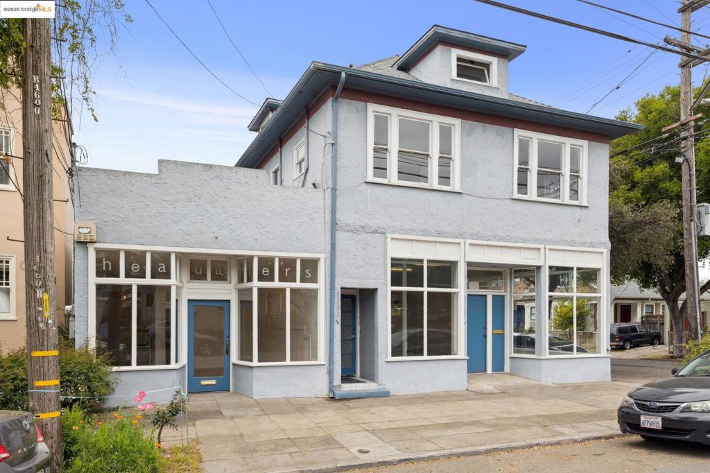 Discover this unique mixed-use property located in the heart of Berkeley. This building offers a combination of residential and commercial spaces, featuring three residential income units on the second level and three commercial/retail spaces at street level. The vacant residential unit is a 1-bedroom, 1-bathroom space with a notable feature: a spacious second-level loft accessible by an interior staircase in the unit. The size and presence of this loft allow the unit to function more like a 2-bedroom unit, potentially attracting higher rental income. It is move-in ready with fresh interior paint, new carpeting and refinished wood floors. Directly below this unit are vacant commercial spaces, offering unique convenience for this considering potential construction or a build-out. The second level also features two tenant-occupied and pleasant 1-bedroom units. The vacant commercial spaces have storefront facades, high ceilings, and natural light. Two adjacent commercial units on Roosevelt Avenue share a bathroom and kitchenette with internal access, allowing for consolidation. The third commercial unit is occupied by a long-term business (since 1990). The building showcases the character, charm, and quality craftsmanship typical of the early 1900s. Minutes from downtown Berkeley.
