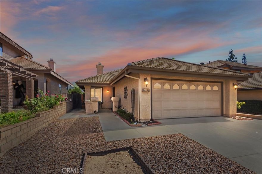 Don't miss this beautifully maintained home in the wonderful Terra Vista neighborhood of Rancho Cucamonga! Step into the formal living room, highlighted by a cozy fireplace with tile hearth and classic mirrored mantel. The upgraded kitchen features a walk-in pantry, granite countertops, stainless-steel appliances, an updated sink & faucet, recessed lighting, and crown molding that continues into the dining area. The master bedroom suite includes a large closet, sliding door access to the back patio, and a  private bath with tub/shower combo, while the secondary bedroom connects to a Jack-and-Jill bath with a convenient walk-in shower. Both bedrooms are enhanced with crown molding, mirrored closet doors, and ceiling fans. There’s a dedicated indoor laundry area just off the kitchen.

Outside, enjoy great curb appeal with the charm of drought-tolerant landscaping and a welcoming front porch. The backyard is designed for easy living with attractive brick and stone pavers, a covered patio, and well-appointed planter beds with automatic sprinklers in both the front and back.

This home is ideally located near parks, shopping, and entertainment—including Victoria Gardens, the Lewis Family Playhouse, the Quakes Stadium (LoanMart Field), Ontario Mills, and more—with quick access to the 15, 210, and 10 freeways for a convenient commute. Come see it today—you’ll be glad you did!
