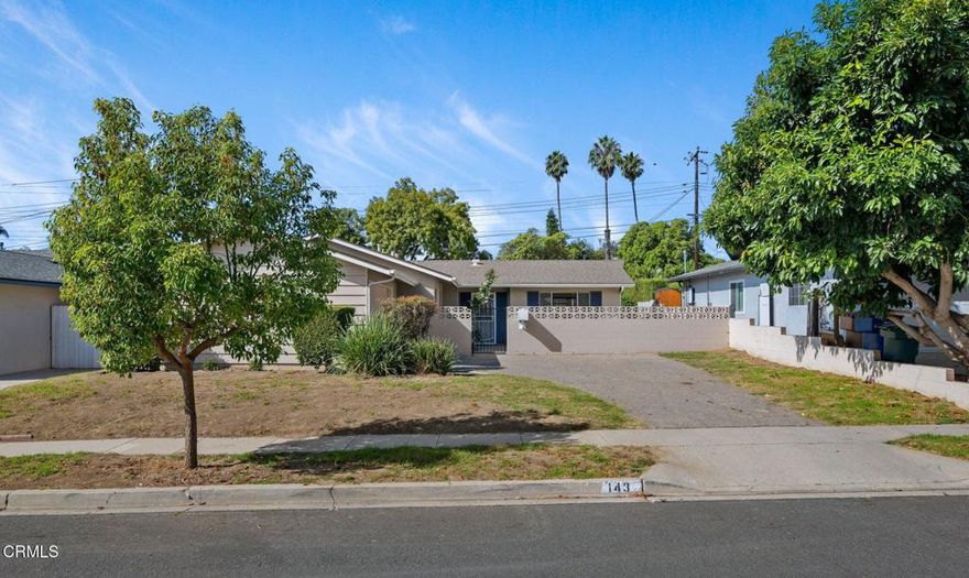 East Ventura Old Presidential Tract. Built in 1961 with 3 BD 2 BA, approximately 1223 SQ FT, and a lot size of approximately 6098 square feet. Private front courtyard. Renovated and updated bathrooms.   All new interior paint.  New vinyl plank flooring, Dishwasher. Room for RV parking. Close schools, Kimball Shopping Center and Ventura Aquatic Center & Community Park with pool, walking and biking trial.  Easy freeway access.