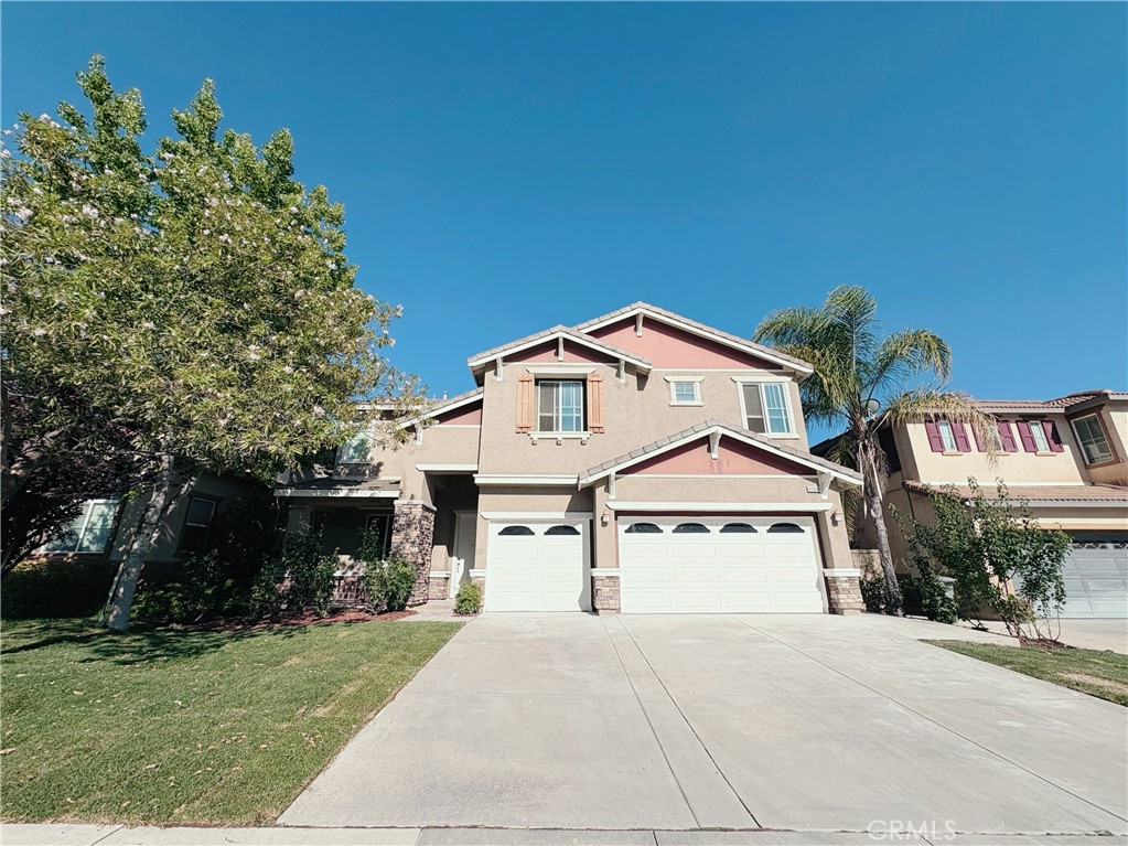This two story beautiful home has four bedrooms, two and half bathrooms, living room, family room, loft, upstairs laundry room. This home is in a quiet spot of the neighborhood and has gorgeous views! Spread out over 3200 square feet, this property has an open floor plan perfect for entertaining friends and family. Kitchen is spacious and open to living room. Located just off of the family room is a full bathroom and a large den/office. Upstairs there are 3 good size bedrooms, separate laundry room, and a full bathroom off the hallway. There is also another small office space located upstairs as well. Walk into your HUGE master suite!! The master bathroom has dual vanity sinks and a separate tub and shower. Central heating and air conditioning, three car garage. Walking distance to Earl Warren Elementary School! Do not miss out on this beautiful home!!
