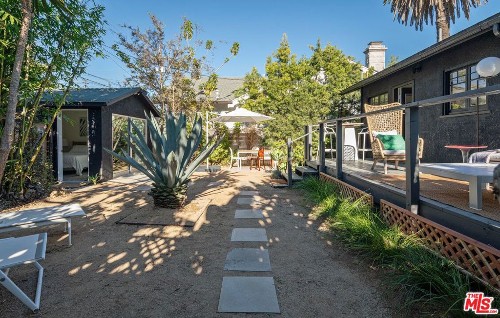 Tucked snugly behind a gate in the trendy west of Abbot Kinney neighborhood and on the coveted Venice Walk streets, this adorable craftsman house reinvented to mix vintage details with a modern sensibility. Elements include open living & dining, eat-in kitchen, hardwood floors. Inviting outdoor spaces include front and back garden.