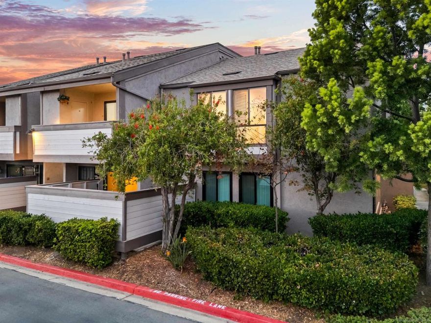 Located in the highly desirable Woodbridge Estates community in the sought-after Serra Mesa area, this 2-bed, 2-bath upstairs end unit features vaulted ceilings and a fireplace, along with indoor laundry and central air conditioning and private balcony with south facing views. Several upgrades include modern kitchen appliances, LED recessed lighting throughout, a new HVAC system, granite countertops, and remodeled bathrooms. This desired floor plan offers a separate dining area, outdoor storage closet, and both bedroom windows feature plantation shutters. The spacious primary bedroom includes 2 closets, including a walk-in closet. This unit comes with 2 dedicated parking spaces, including a covered carport. Woodbridge Estates is thoughtfully designed with beautifully landscaped grounds and offers several amenities, including two pools, spas, and a BBQ area. It is conveniently located close to freeway access, Snapdragon Stadium, parks, schools, and shopping.