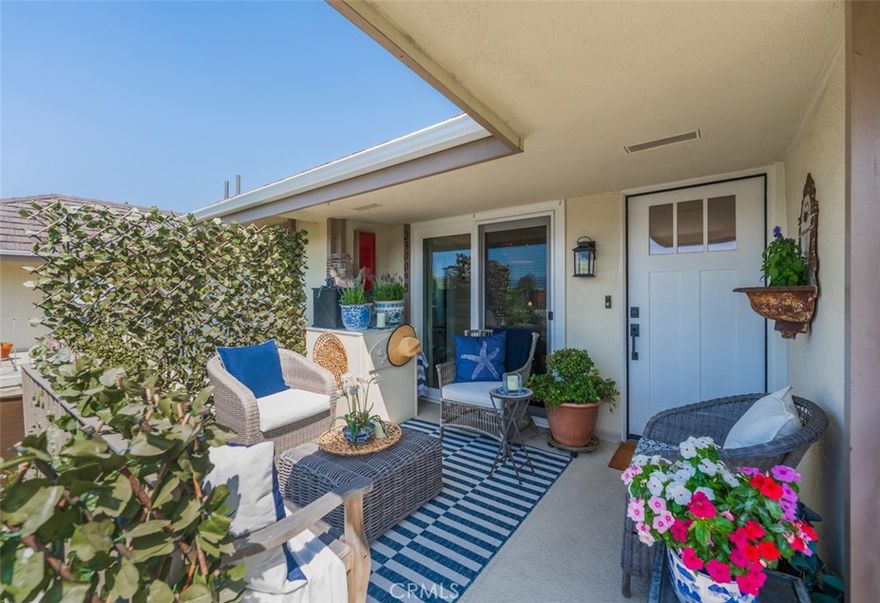Stunning, Remodeled Upper Unit with City lights and Sunset Views!

Tucked away off the main street,  this light and bright Coastal inspired home welcomes you in with an open airy floor plan, featuring 2 bedrooms plus a den, optional 3rd bedroom. The living room features a cozy wood burning fireplace and opens to a large expansive, private deck. Gorgeous kitchen with expanded ceiling height, features 42" Shaker cabinetry with glass fronts, Quartz countertops and Stainless Steel appliances, creating an enjoyable cooking and entertaining experience!  Bathrooms have been thoughtfully remodeled to extend the ceiling height featuring a beautiful spa- like walk in shower in the master en suite, with 36" height vanities, marble vanity tops and polished nickel fixtures. Handsome wide luxury vinyl plank flooring throughout complete the Coastal look.  Relax at the end of the day on one of two peaceful, private decks and enjoy the city light views! Stroll down to one of 2 pools, play a round of golf or a game of pickle ball or tennis. Lots of fun and wonderful clubs and activities to join with many social gatherings and events! New Horizons is truly 55+ Inspired Living at it's best!