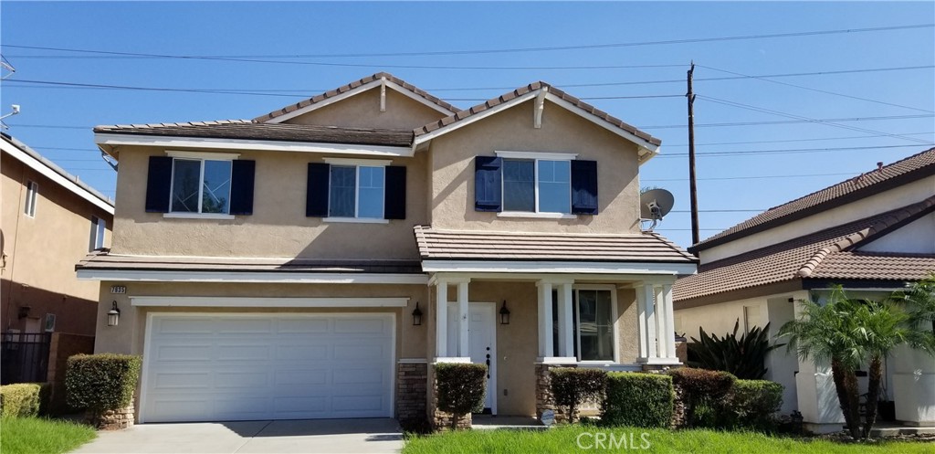 BEAUTIFUL & QUIET NEIGHBORHOOD. CLOSE TO ALL FREEWAY ACCESS & COMMUNITY PARK. This gorgeous north Fontana 4 bedroom, 2.5 bath home offers separate living, formal dining rooms, open granite counter kitchen with island to family room with gas fireplace, half bath downstairs, and an upstairs loft, computer niche and laundry room. All bedrooms are upstairs! Master bedroom features his and hers separate walk-in closets, dual sinks, vanity, separate shower and soaking tub. Walking distance to Victoria gardens. House has been freshly painted and new laminate flooring installed.