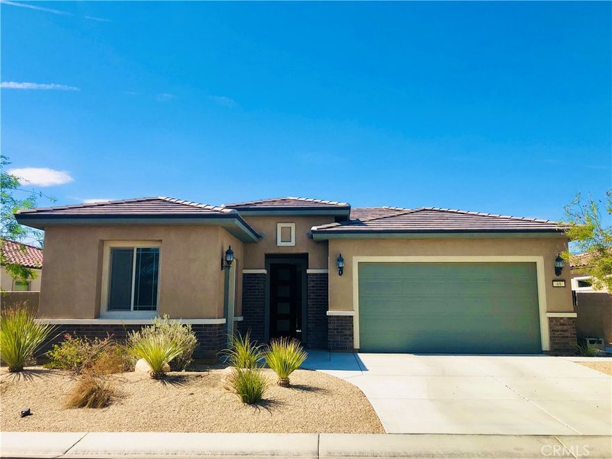 Welcome this Charming Home in the prestigious 55+ Del Webb Rancho Mirage Community!! This coveted popular Spanish Inspired Haven Plan offers 2 Bedrooms, 2 bathrooms, large flex room and high 10 foot ceilings. It features an open floor plan, large master bedroom with huge walk in closet, chef kitchen with expansive kitchen island, stainless kitchen appliances, walk in Pantry, center court yard adjacent to the kitchen, laundry room with sink, living room opens to the cozy covered patio, low maintenance backyard with artificial turf, spacious side yard/patio and  golf cart garage. This is located close to top ranked Eisenhower Hospital and medical services, centrally located in Coachella Valley near Palm Springs, near golf courses, shopping and entertainment. Del Webb Community offers a world class lifestyle with numerous amenities such as state-of-the-art clubhouse, fitness center, pickleball, tennis courts, resort style pool and spa! Must see, priced to sell fast!!