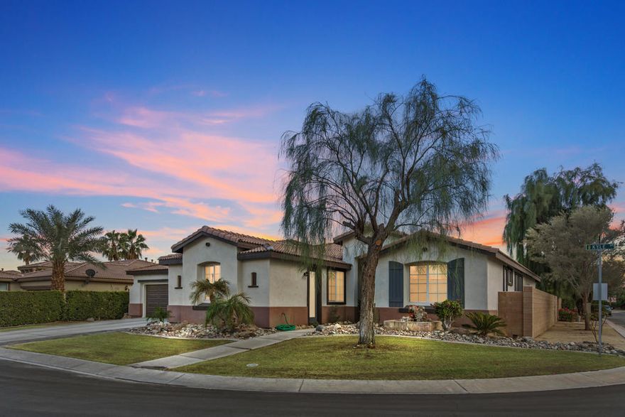 Here is your opportunity to own a rare 5 bedroom, 4 bath, 2751SF home in the sought after community of Generations in North Indio. This is a beautifully maintained gated community,  situated close to everything you could possibly need. This home is located on a corner lot along the interior of the neighborhood away from perimeter walls. The spacious open floorplan is complimented by a gourmet kitchen, separate dining room and breakfast nook with a view. The casita has a jack & jill passthrough door to bedroom #3. Your backyard resort awaits! The custom heated pool with waterfalls features a tanning ledge and built in heated spa. Enjoy beautiful desert days and nights under the covered patio of your south facing backyard. Contact me for a showing!