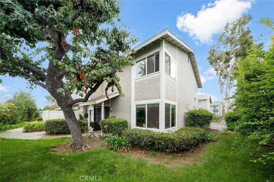 Welcome to this fully renovated home in the highly desirable South Coast Metro area. This 3 bedroom 1.5 bathroom home boasts vinyl flooring, updated central HVAC and modern finishes throughout. Step inside and be met by a cozy living room offering a great space for relaxation. Nestled in the hall is a half bath, perfect for guests. Beyond it are the open kitchen and adjoined dining area which offers natural light via a patio slider. White shaker style cabinets, designer lighting fixtures, glass tile backsplash, quartz counters, and a butcher block peninsula complete with a breakfast bar are some of the amazing features found in the kitchen. Tucked away in the kitchen is the shared pantry + laundry closet with storage shelves. Enjoy a quaint paved backyard with a small artificial turf area. The second level showcases the master bedroom, two guest bedrooms, and a shared full bathroom. The garage features storage cabinets with epoxy flooring. Tranquil and well-maintained, the HOA community has great amenities such as a basketball court, a large sparkling pool, and a relaxing jacuzzi.