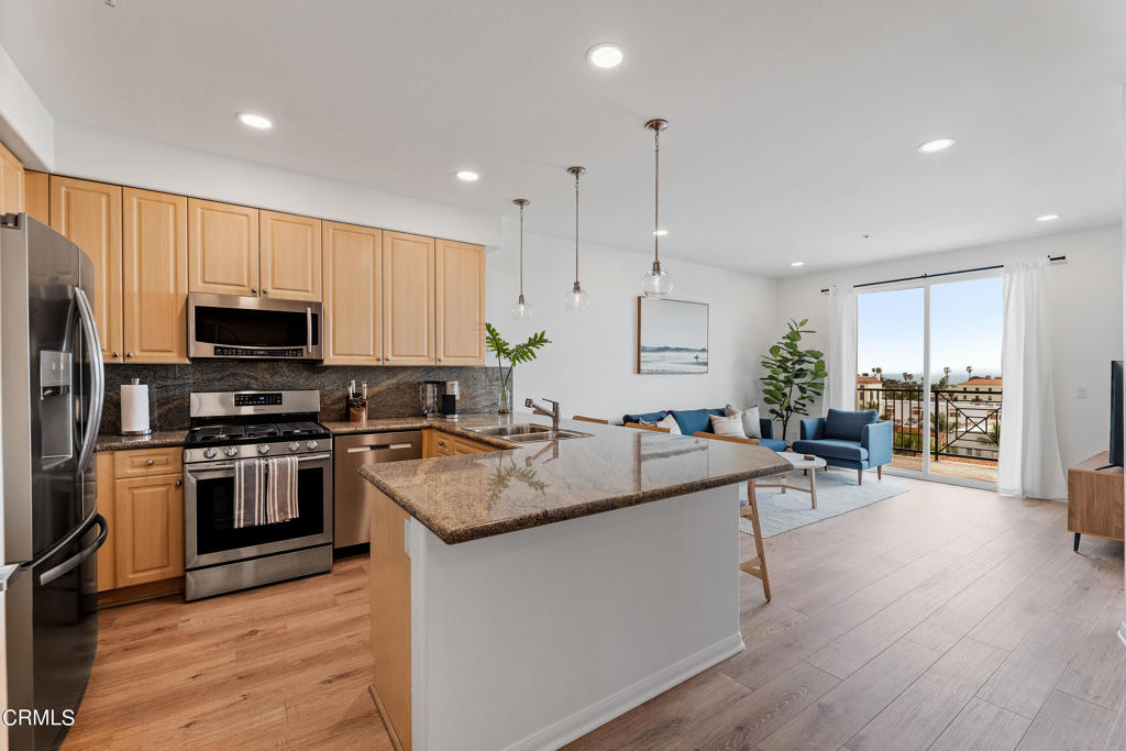 ** AVAILABLE November & December 2025! ** FULLY FURNISHED - MONTHLY RENTAL. 30 day minimum stay - no maximum length of stay... (Available 11/5/2025) Live in the heart of Downtown Ventura - in the 'Poli-Oak Pavilion'! Walk to local restaurants, shopping, Farmer's Market, San Buenaventura Mission, Ojai bike path, Ventura County Fairgrounds and to the Ventura pier and beach! This beautifully appointed ocean view condo features granite counter tops, stainless steel appliances, recently upgraded bathrooms, flooring, lighting and all new furnishings! The 2 bedroom, 2 full bathroom home has been outfitted with contemporary furniture and artful decor, and is equipped with everything you'll need to enjoy your stay including housewares and kitchen essentials, shower and bath supplies, linens, towels and more! Miele stackable washer and dryer - in unit. Enjoy your morning coffee overlooking iconic Downtown Ventura and the Pacific Ocean or enjoy the courtyard with lush landscaping and water features that create a peaceful downtown oasis. The unit is located on the 4th level; however, it is easily accessible by elevator from the secure underground parking garage. Located across the street from the historic City Hall, this home will put you in the center of everything that's fun and exciting in downtown Ventura, not to mention it's just 4 blocks to the beach! All utilities included - water, sewer, trash, gas, electricity, Wi-Fi and cable TV are all part of this fully furnished monthly rental.
