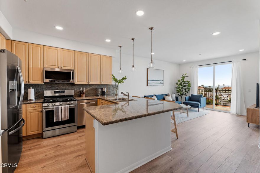 ** AVAILABLE November & December 2025! **  FULLY FURNISHED - MONTHLY RENTAL. 30 day minimum stay - no maximum length of stay...  (Available 11/5/2025) Live in the heart of Downtown Ventura - in the 'Poli-Oak Pavilion'! Walk to local restaurants, shopping, Farmer's Market, San Buenaventura Mission, Ojai bike path, Ventura County Fairgrounds and to the Ventura pier and beach! This beautifully appointed ocean view condo features granite counter tops, stainless steel appliances, recently upgraded bathrooms, flooring, lighting and all new furnishings! The 2 bedroom, 2 full bathroom home has been outfitted with contemporary furniture and artful decor, and is equipped with everything you'll need to enjoy your stay including housewares and kitchen essentials, shower and bath supplies, linens, towels and more! Miele stackable washer and dryer - in unit. Enjoy your morning coffee overlooking iconic Downtown Ventura and the Pacific Ocean or enjoy the courtyard with lush landscaping and water features that create a peaceful downtown oasis. The unit is located on the 4th level; however, it is easily accessible by elevator from the secure underground parking garage. Located across the street from the historic City Hall, this home will put you in the center of everything that's fun and exciting in downtown Ventura, not to mention it's just 4 blocks to the beach! All utilities included - water, sewer, trash, gas, electricity, Wi-Fi and cable TV are all part of this fully furnished monthly rental.