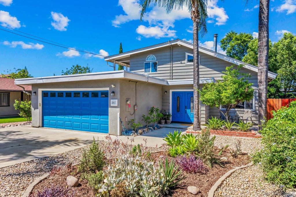 Welcome to 507 9th St.! This private and adorable home is located in the heart of Ramona and is within walking distance of schools, churches, shopping, and restaurants. Double-door entry and vaulted ceilings greet you as you walk in. The primary bedroom is conveniently located on the first floor, with the other two bedrooms upstairs sharing a private balcony. Zoned HVAC and a paid-for solar panel system will keep you comfortable year-round. The additional loft space makes a perfect home office or reading nook. The spacious galley-style kitchen features granite counters and bar seating. The backyard is very private and fully fenced, with raised garden beds and a patio area perfect for entertaining or al fresco dining!