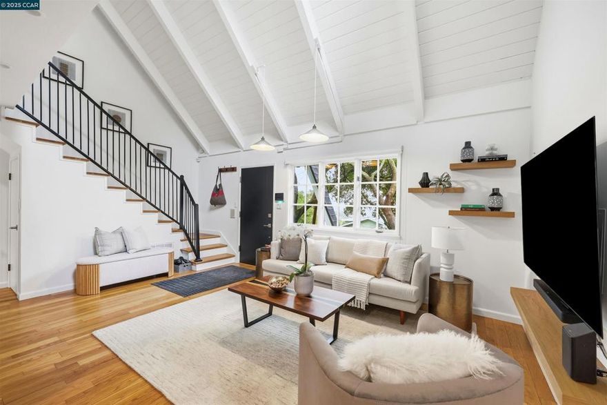 Storybook Charm meets modern convenience. This adorable & cozy refuge is located conveniently close to downtown Orinda, BART & Highway 24.   Move-in ready & well-maintained, with newer roof, HVAC, etc. This sweet home has 3 BRs/2BAs + bonus loft space, ideal for a den, playroom, or an office. The high ceilings create a feeling of spaciousness, and the 2 car garage provides plenty of storage, W/D, & a large storage room for optimal wine storage. Enjoy morning coffee or an evening beverage on the deck outside the kitchen, or on the front balcony. What a joy preparing meals with the Viking appliances, while the breakfast bar provides a casual environment for loved ones or guests to keep you company while getting creative in the kitchen. Upstairs, you can WFH in the loft area, or relax in the sunshine, while enjoying the beautiful nature & trees surrounding the home. Enjoy year-round comfort with A/C & a Nest thermostat. French Doors in the kitchen and 2nd BR lead to the deck and backyard. The fenced backyard offers room to enjoy the open space, serenity and privacy. Or, create the backyard of your dreams. Orinda provides excellent schools & a welcoming community, just about 14 miles from S.F. The home is less than a mile to Orinda's historic movie theater, restaurants, shops & BART Views:  Downtown