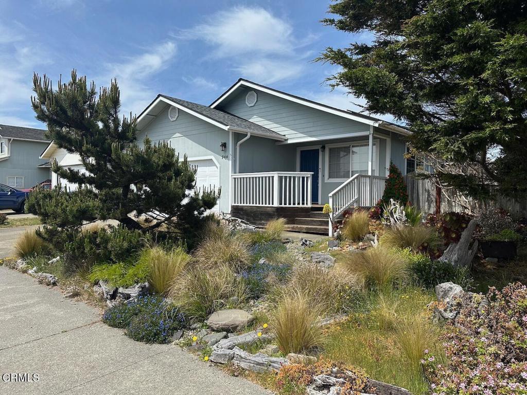 Fall in love with this adorable and well-maintained 3-bedroom, 2-bath Mendocino coast bungalow - your perfect seaside getaway! Two of the three bedrooms open onto private decks overlooking a beautifully landscaped garden bordering acres of untouched coastal wilderness beyond, creating a rare sense of space and serenity this close to town.Breathe in the salty sea air and unwind on your outdoor soaking tub under the stars. With owned solar panels, enjoy little to no electric bill for most of the year. The home offers a rare blend of eco-conscious living and cozy charm.Stroll to downtown Fort Bragg for dinner, live music, or farmer's markets then walk home alongside the stunning coastline. You're steps from the Glass Beach trail, which leads south to Noyo Harbor and north along the Haul Road through MacKerricher State Park.This is the ultimate in laid-back coastal living with nature at your doorstep.