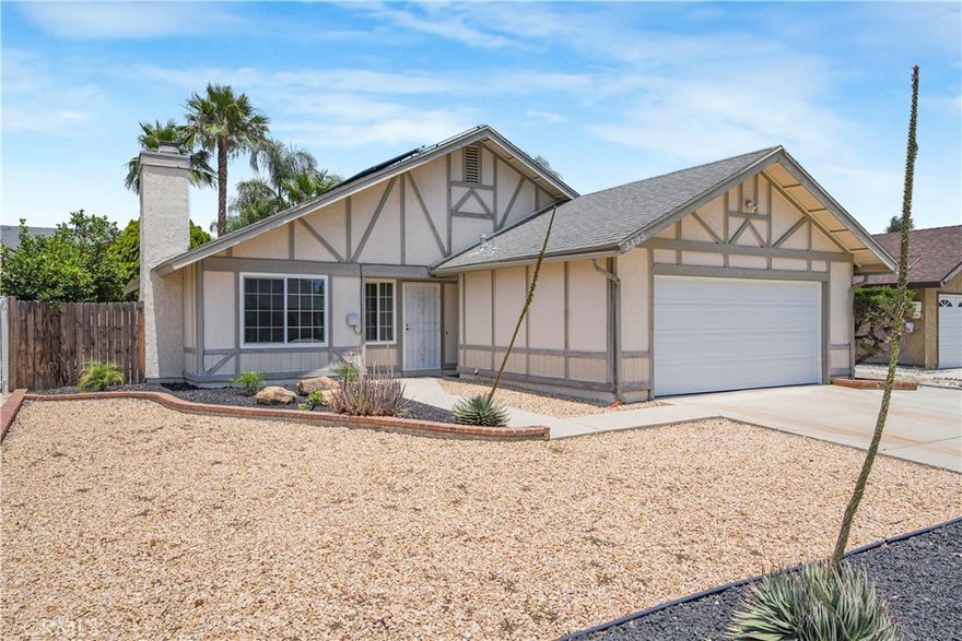 Welcome home! Spacious one level 4 bedroom and 2 bathroom home has new paint and new carpet. It also has SOLAR! A beautiful living room with a fireplace. The kitchen overlooks the family room that leads into the backyard. Leading outside to a private backyard with a covered patio. Nearby freeway access makes commutes a breeze.