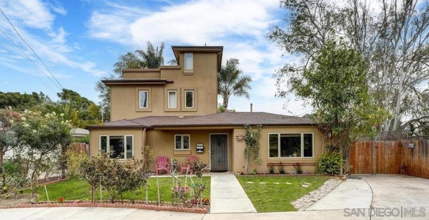 Stunning three-story home overlooking Rose Creek, tucked away at the end of a peaceful cul-de-sac in desirable Pacific Beach. With 1872 sq. ft., this 4-bedroom, 3.5-bath residence functions beautifully as a single-family home, yet its flexible layout also supports multi-generational living or potential division into multiple units. It is zoned RM 3-8 with a FAR of 2.25, which allows for multiple ADUs to be developed.   The main level features a spacious open-concept living room flowing seamlessly into the kitchen, a bright dining area, and a separate family room accompanied by a full bathroom. Upstairs, the primary suite offers a true retreat with its own kitchenette, expansive ensuite, and a private balcony to enjoy the surrounding views.