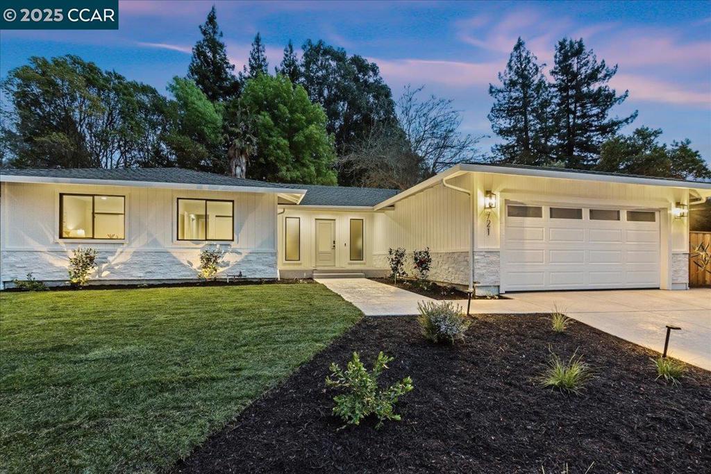 Exquisitely updated inside and out, at the end of the cul-de-sac and blocks to the elementary school. The ultimate blend of comfort and contemporary with modern, high-end finishes, including white, soft close cabinets, porcelain counters, waterproof luxury vinyl flooring, and designer tile and millwork. The open floor plan offers the best of both worlds -- space to gather in the kitchen/great room that overlooks the backyard or in the light and bright living room. The bedroom wing includes the primary suite with an updated, modern bath with dual sinks, a makeup counter, sleek tile, multiple shower heads and a large walk-in closet. The other generously sized bedrooms share a convenient hall bath with a natural wood vanity with dual sinks and a bathtub shower. A side yard that perfectly accommodates a finished building that can be used as an office, storage area or kids entertainment space. The ultra private backyard has been expertly redesigned with a large new stamped concrete patio, a louvered patio cover with a fire pit and an impressive grassy play area for the kids. Fully finished garage with epoxy floor, shelving, new stamped concrete driveway and walkways. Blocks to Greenbrook elementary, the Iron Horse Trail, Crow Canyon country club and easy access to the freeway.