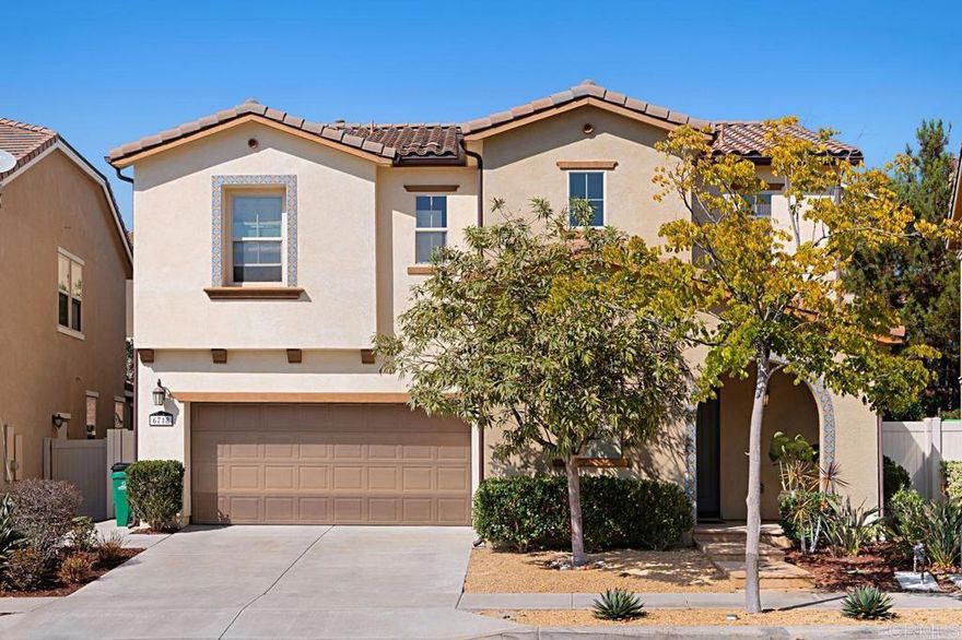 Meticulously maintained and beautifully upgraded, this stunning Sorrento Heights home embodies the essence of modern living. With three bedrooms plus a loft, the flexible floor plan offers options for adding a fourth bedroom. As you enter, note cool porcelain tile floors throughout, neutral paint and finishes, and high ceilings. The heart of the house is the upgraded kitchen, boasting stylish granite countertops, stainless appliances including a gas range, a massive island perfect for gathering, and a large dining area. The spacious primary suite has a walk-in closet and en-suite bath complete with dual sinks in an extra-long vanity with marble counters, separate shower, water closet, and luxurious soaking tub. An additional two bedrooms, large secondary bath, and a flexible loft space round out the upstairs. The loft could be enclosed to create a fourth bedroom or office if desired. Noteworthy features include an oversized upstairs laundry room with built-in shelving, a two-car garage with ample storage, dual-paned windows throughout, wrought iron stair railing, rain gutters, newer water heater, and air conditioning. The backyard is thoughtfully designed with drought-tolerant landscaping, flagstone custom patios, and a covered living area just off the great room for indoor/outdoor living at its finest. With a low HOA of $174/month and no Mello-Roos, the community offers a playground and community viewpoint park. This home is conveniently located for easy access to both the 5 and 805 Freeways, as well as close proximity to the tech corridor of Sorrento Valley for ideal commuting. Surrounded by the natural beauty of Los Penasquitos Canyon Preserve with its many trails and parks, this is a beautiful place to call home!