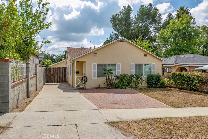 Come discover this unique opportunity located in one of the best parts of Sylmar on a nice, quiet residential street. This charming home features 2 bedrooms and 1 bathroom with 957 sqft of comfortable living space. Large open living room, delightful formal dining room, spacious kitchen with breakfast area, lots of closet space, light and bright open floor plan. Dual pane windows, new flooring, new recessed LED lighting, newer paint. The house is beautifully kept, loved and well taken care of. The one of a kind backyard offers a large covered patio that can be great for your outdoor gatherings or simply enjoying your morning coffee, grassy area, fruit trees, and a big sparkling pool that is an ideal place for large summer parties or to keep the family entertained on hot summer days and nights. The 2-car detached garage has perfect potential for an ADU with room to add, and separate private driveway from the back of the property with automatic gates, which could also serve for an oversize vehicle or RV parking. Located Close to El Cariso and Veterans Park, LA Mission College. Only a short distance to some of the best hiking, biking and horse riding trails. Close to freeways, public transportation, shopping, dining and entertainment. Don’t miss this very exceptional opportunity!