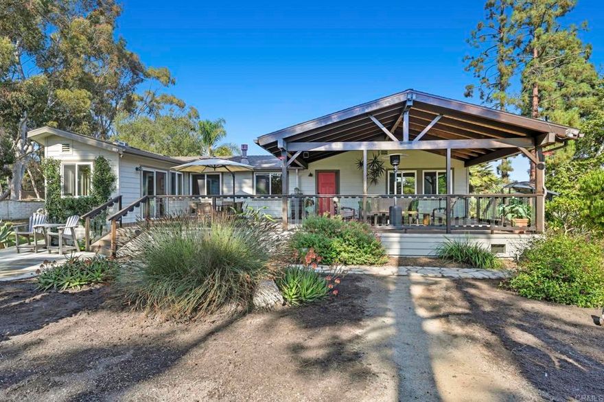 Completely rebuilt in 2015, this custom manufactured home on a permanent foundation has the best location in the Rancho Carlsbad community, where you own the land. This home is uniquely situated at the very end of a cul-de-sac on a huge lot that offers a beautifully peaceful and very private setting, all while overlooking a picturesque display of nature. Linger on the large front deck as you take in the views of sunsets, gorgeous mature trees, exotic birds, and the Aqua Hedionda Creek and adjacent green belt that runs along side the property.  Inside, you'll find a spacious, open floor plan offering 2 bedrooms plus a bonus room, vaulted ceilings with large skylights, luxury vinyl plank flooring throughout, a beautiful custom kitchen with designer granite, tons of pantry and cabinet storage, and too many convenient customized details to name. Off to one side of the home you'll find the large primary suite which offers a seemingly endless designer closet, easily accessible shower and luxurious soaking tub. You'll find an extension to the primary suite which provides outdoor access and lots of natural light. -Perfect for spending time lounging, exercising, or enjoying the sunshine. To the other side of the home you'll find an ample sized guest bedroom and bathroom. The third bonus room is light and bright, and perfect for an office space. This home has been thoughtfully designed with a warm color palette, beautiful stone detailed fireplace, large window seats overlooking the picturesque views, and over 2,000 square feet of living space. With an enclosed garage and extra workshop, this property is truly a rare find! Rancho Carlsbad is a premier active adult community conveniently located just minutes from shopping, restaurants, entertainment, medical care, and the coast! The community offers abundant amenities and fun opportunities to connect with others in the neighborhood. Take in the beautiful surroundings of the community while you enjoy tennis, golf, pickle ball, a heated swimming pool, library, clubhouse, and a variety of clubs and other offerings to suit your hobbies.  A guarded entry gate and RV parking options make this community a perfect option for anyone looking to enjoy life in paradise.