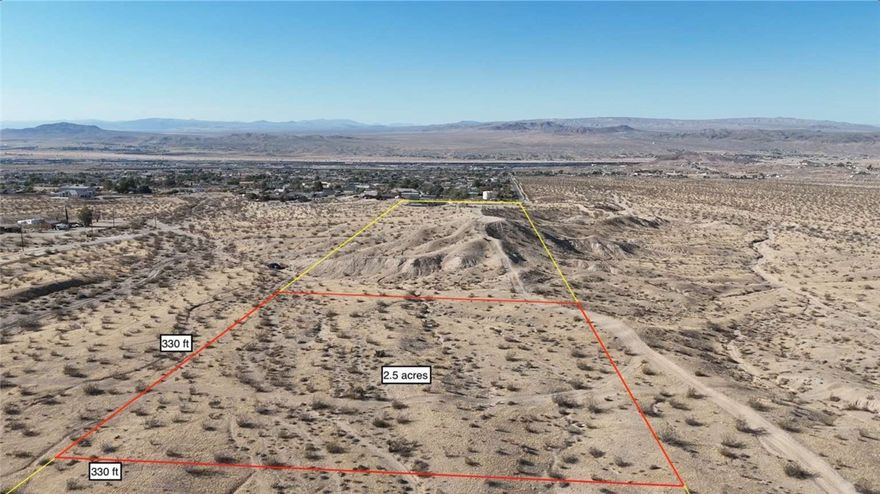 Located just below Linda Vista Street, this flat and cleared 2.5-acre parcel is ready for grading and development. With quick access to I-15 and I-40, the site is close to shopping, dining, and community amenities, offering excellent potential for residential, mixed-use, or custom projects. A power pole is approximately 330 feet away for convenient utility access, and the lot provides great visibility with easy highway access. Surrounded by growing retail and service corridors, this property can be developed now or held as a long-term investment. Drive by to see the growth in Barstow Heights.