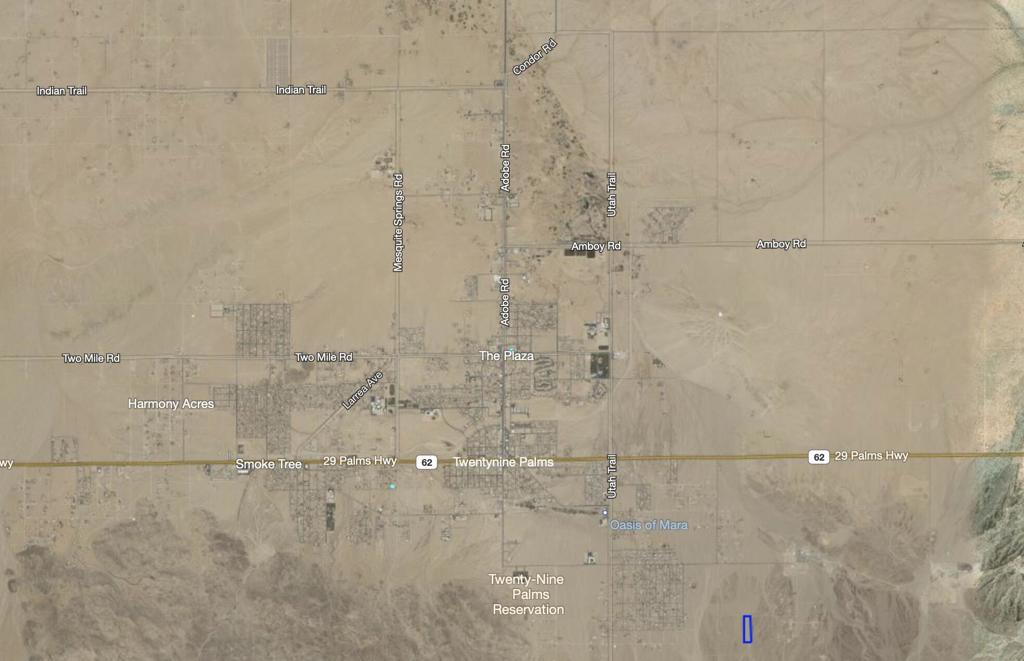 This 10-acre parcel offers the ideal combination of privacy, space, and convenience. Just a few miles from Downtown Twentynine Palms and the entrance to Joshua Tree National Park, the property provides a peaceful, secluded setting with very few neighboring homes nearby. Power on Wilshire Ave. Zoned RL 2.5. APN: 0591-321-43. No property address assigned, listing address for identification purposes only.