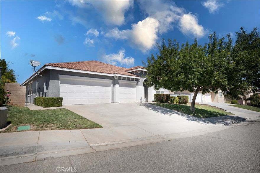 Marketing Remarks: Beautiful West Side Palmdale Home FOR RENT 4-bedroom, 2-bathroom home with 2,426 SqFt of living space and a 3-car garage in desirable Meadow Crest Community. This property features central air and heat, recessed lighting, a cozy fireplace in the family room, and a spacious kitchen with abundant storage, tile countertops, and appliances that opens to a bright living space with ceiling fans. The primary suite includes a walk-in closet, dual sinks, soaking tub, and separate shower. Additional highlights include a laundry room with storage, generously sized bedrooms, and a paved backyard ideal for outdoor activities. Located in the highly regarded Westside School District and in close proximity to major aerospace employers including Boeing, Lockheed, Northrop Grumman, and mayor retail stores this home offers both comfort and convenience.