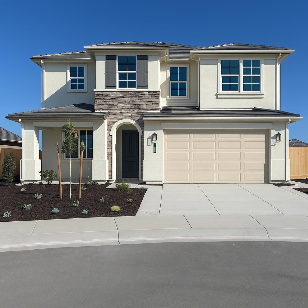 Beautiful Two-Story Home with Designer Upgrades! This stunning two-story home features a spacious great room, a downstairs bedroom with full bath, and ample storage throughout. The gourmet kitchen is a dream, showcasing white quartz countertops, an upgraded gloss backsplash, custom stained shaker cabinetry in the color Vintage, stainless steel appliances, and a large pantry. A custom wood stair rail leads to a versatile loft, perfect for a game room, office, or media space. Upstairs, the spacious guest bedrooms offer remarkable views of the countryside or community below, while bathrooms feature engineered marble vanities and surrounds for timeless style. Enjoy sweeping views from the upstairs primary suite, complete with a private retreat, oversized walk-in closet with built-in organizers, and a spa-inspired bathroom with dual vanities, separate shower, and a luxurious Kohler soaking tub. Additional features include textured & painted 2-car garage, drought-tolerant landscaping, Ecobee Smart Thermostat & Ring doorbell, and more! This home blends luxury, comfort, and convenience!