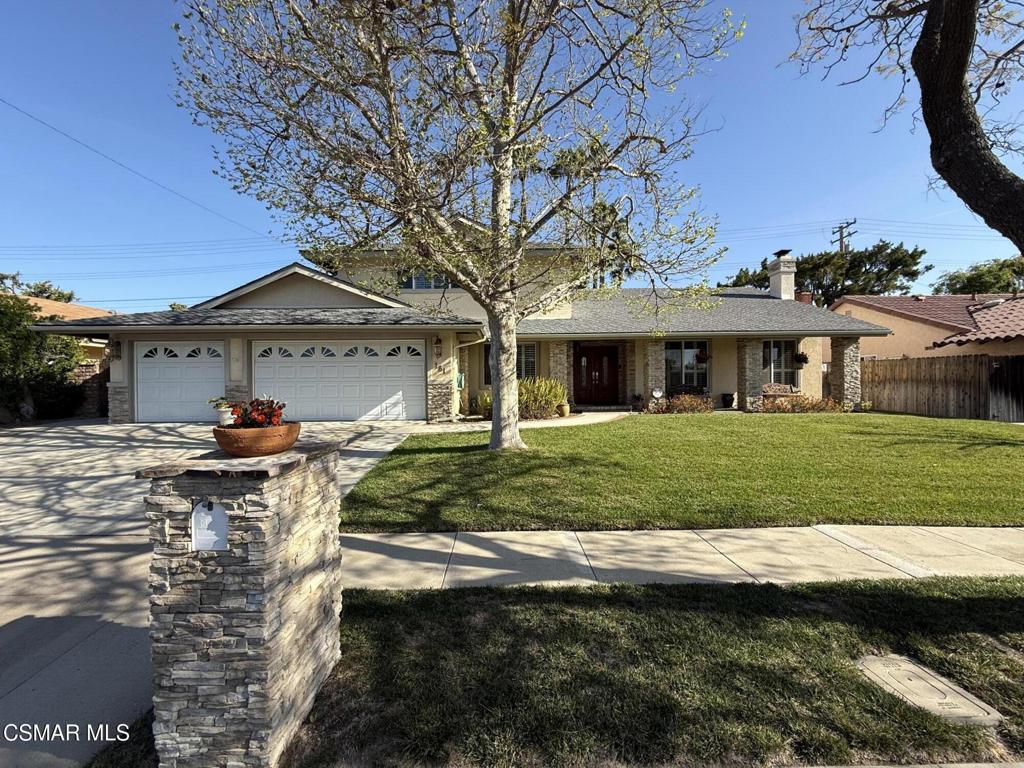 Welcome to this beaurtifully remodeled 5-bedroom, 3-bath home, offering the perfect blend of elegance and functionality! Located in a desirable neighborhood, this spacious two-story home features dual-pane windows for energy efficiency, and 3 car garage with ample storage. Inside, you'll find a thoughtfully designed layout with two bedrooms conveniently located downstairs, perfect for guests or multigenerational living. The home boast a seperate spacious living room, with high ceilings, a beautiful fireplace, and formal dining room providing plenty of space for entertaining. The spacious family room also has a fireplace, which leads out to the gorgeous backyard oasis, complete with a sparkling pool and spa, ideal for relaxing, or hosting summer gatherings. This beautiful home is a must see.