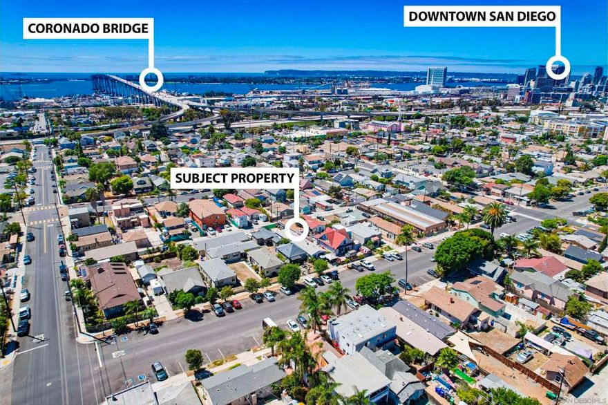 **2 Detached Houses on 1 Lot, Prime Logan Heights Location** Private Yards & Parking for Each Unit • Value-Add Opportunity w/ One Unit Renovated • (1) 2Bedroom/1Bathroom + (1) 1Bedroom/1Bathroom • Perfect for Owner Occupant or Investor • Close Proximity to Downtown, the Coronado Bridge, and I-5 • Zoned RM-3-7 & Complete Communities Tier 3: 6.5 FAR for Future Development Potential