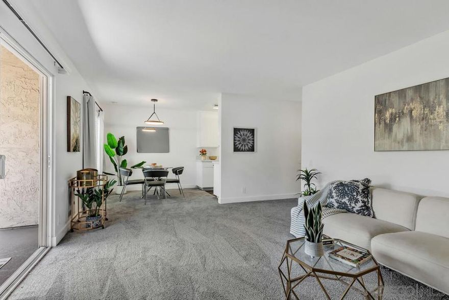 New price enhancement!  Welcome to this upstairs retreat located in the La Jolla Village community at Villa La Jolla. This charming condo perfectly blends comfort and convenience, offering an inviting space for those seeking a low-maintenance lifestyle in a desirable location. This condo features dual-pane windows, new kitchen countertops, new flooring, mirrored closet doors, large bedroom closet, new paint, modern baseboards and new bathroom vanity.  Villa La Jolla offers 2 swimming pools and spas, clubhouse and fitness center.  In proximity to shopping,  I-5 freeway, UCSD and minutes to La Jolla Shores beach.  The open layout is perfect for both relaxation and entertainment, with all essential living areas within one convenient room. For those who love to enjoy the outdoors, the property offers access to a clubhouse, two large below-ground pools, 2 spas, community BBQ's and fitness center. These amenities provide endless opportunities for leisure and social gatherings, making it easy to unwind and connect with neighbors.  Easy access to I-5 and SR-56 via Gilman Drive.  Just minutes to UCSD and La Jolla Shores beach.