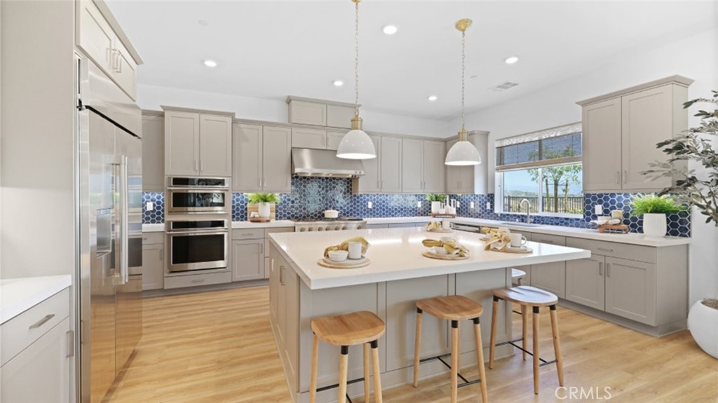THIS IS A MODEL HOME is and spacious 4 bedroom , 4.5 bath home PLUS NEXT GEN SUITE that offers 1 bed 1 bath private suite.(3919 sq ft.) This home promises to be your family dream haven. The open kitchen concept boast GE monogram appliances and creates a warm atmosphere for family gatherings .You'll love the stunning view from the back of the homes and the California Room providing a sense of tranquility. This home also offer additional Balcony off the Front .
This family friendly neighborhood of Tesoro Highlands with excellent schools nearby, this home will offer the perfect blend of comfort , functionality and convenience.