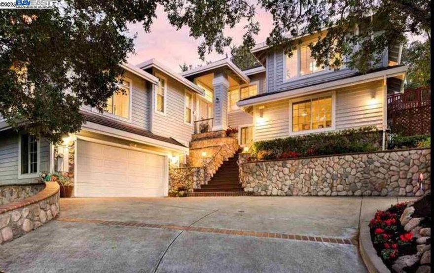 3rd lowest price per SqFt in all of Walnut Creek. Open house this Saturday 12/20 1-4 Sunday 12/21 12-3. Stunning views and end of Cul de Sac Privacy nestled in the prestigious Northgate community, this gated 5-bedroom, 4-bath custom home (approx. 3,359 sq ft) offers refined comfort, privacy, and stunning Mount Diablo views. A gracious entry leads to light-filled formal living and dining rooms, ideal for entertaining. The Bakers Dream Kitchen features Quartz countertops, a center island, stainless-steel appliances, and lots of storage flowing seamlessly into a welcoming family room with a wet bar, and French doors to the backyard. The expansive primary suite includes a spa-like bath with soaking tub, dual vanities, and walk-in closet. A versatile fifth bedroom/office features built-ins and a Murphy bed for flexible living. The resort-style backyard is perfect for gatherings, with a solar-heated pool, outdoor fireplace, and a spacious patio framed by hillside and Diablo views. This home also has owned solar for the property, beautifully landscaped front and back with full irrigation.  This move-in-ready home sits on a private cul-de-sac near top-rated schools, trails, shopping, and downtown Walnut Creek. A rare blend of elegance, function, and California lifestyle.