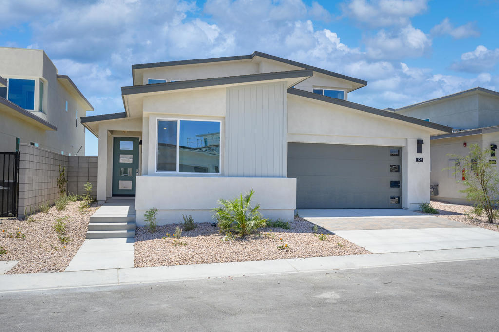 NEW CONSTRUCTION! Ready for Immediate Move-in! Includes Upgraded Flooring! This new two-story modern home features a spacious layout with ample room to grow. A bedroom with an en-suite bathroom can be found off the foyer, leading to an inviting open-concept floorplan. The luxurious owner's suite is tucked into a private corner at the back of the home. Two additional bedrooms and a versatile bonus room can be found on the second level. The private backyard includes patio cover, pool & spa! Miralon is a unique 309-Acre residential masterplan that blends modern living with the natural beauty of the Palm Springs desert landscape, offering a unique backdrop of mountain views and year-round sunshine. It is a collection of spaces that come together to create peace and energy, including an Amenity Center, three dog parks, u-pick gardens, over seven miles of walking trails, thousands of olive trees and 97-acres of open space. Vitality at Miralon offers five modern floorplan designs ranging from 1,841 - 2,937 square feet, with 3 - 4 bedrooms, 2 - 3.5 bathrooms and 2-bay garages. Homes include spacious indoor-outdoor living with sparkling private pools, spa and covered patios. Located in Palm Springs, a renowned resort city known for its hot springs, stylish hotels, golf courses and vibrant art scene. The community offers easy access to the I-10 and is situated at Indian Canyon Dr. and Sunrise Pkwy off the Hwy 111 corridor. Miralon is a short 10-minute drive to downtown Palm Springs. There are a total of 1,150 homes within the Miralon masterplan and Lennar's Vitality community take up 93 of those homesites.