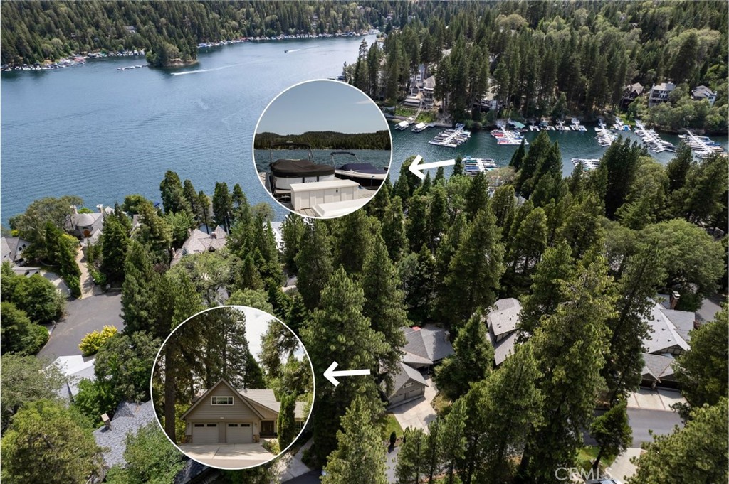 "The Hamiltair Haven"
Welcome to "The Hamiltair Haven," an exceptional luxury retreat nestled within the prestigious gates of Point Hamiltair, Lake Arrowhead. Surrounded by exclusive, multi-million-dollar estates, this fully remodeled home combines timeless elegance with contemporary convenience—and includes one of the community's best dock locations. Just a short, pleasant stroll from the house, the multiple-slip dock (PH2) is perfectly positioned on the ideal side for effortless access. Its location makes boating—especially with a pontoon—an absolute breeze.
Approaching the property, you're greeted by a charming, level-entry façade featuring meticulously landscaped gardens, mature apple and cherry trees, and a spacious grass yard perfect for outdoor relaxation. The oversized two-car garage comfortably accommodates vehicles and a golf cart, ideal for easy trips to your nearby private dock.
Step inside through the grand foyer into an expansive living room with vaulted A-frame ceilings, hardwood flooring, and a stunning stone fireplace accented by a wrought iron chandelier. Adjacent is a formal dining area opening onto a spacious private deck, perfect for entertaining or enjoying tranquil evenings.
The gourmet kitchen boasts luxurious Taj Mahal countertops, reflective designer backsplash, high-end appliances, and a striking black statement sink. An island seating six and a casual dining nook offer ideal spaces for gatherings. A second stylish living area features ample seating, a large TV, and a chic wet bar.
Upstairs, the spacious primary suite provides peaceful peek-a-boo lake views, dual vanities, custom cabinetry, and exotic tile accents. Two additional generously sized bedrooms easily accommodate king beds, sharing a sophisticated guest bath with elegant marble details and dual vanities. A large hallway walk-in closet offers potential for conversion into a fourth bedroom.
Below the home, discover a bonus wine cellar and game room not counted in the listed square footage. This space features a private speakeasy entrance, naturally cooled wine storage, a spacious game area, and an additional bathroom with a shower.
Notable upgrades include a whole-house generator, new HVAC systems, roof, fresh paint, premium flooring, appliances, lighting, water filtration system, fireplace, and elegant paver patio.
Furnishings are negotiable for a seamless transition into this idyllic lakeside retreat.