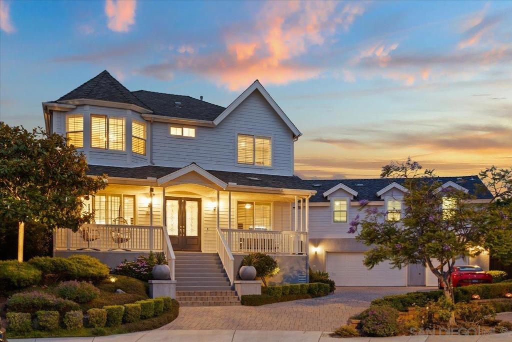 Discover this upscale Craftsman style home nestled in the heart of Olde Carlsbad, perched on an elevated, private cul-de-sac lot with peak ocean views. Located within the award winning Carlsbad Unified School District, just 2 miles from the beach and the vibrant Carlsbad Village, this meticulously maintained residence offers the perfect blend of coastal elegance, comfort, and convenience. Boasting generous living spaces and thoughtful upgrades throughout, the home is truly move-in ready. Enjoy the light and airy open concept design, featuring a spacious great room with a custom stone fireplace. Large windows bathe the home in natural light while offering glimpses of breathtaking Pacific sunsets and refreshing ocean breezes. A rare added bonus is the attached private-entry granny flat above the 3-car garage is complete with a kitchenette, dinette, full bath, living and office area. This versatile space is ideal for multigenerational living, a home office, or as a consistent rental income opportunity. Step outside to your own private backyard paradise which is an entertainer’s dream and tranquil retreat in one. Unwind in the sparkling pool and spa with LED lighting, solar and gas heating, surrounded by lush tropical landscaping, a serene waterfall and stream, elevated lounge deck with fireplace, and integrated ambient lighting including charming overhead string lights. Whether you’re hosting gatherings in the expansive chef’s kitchen or soaking in the peaceful atmosphere of your garden sanctuary, this exceptional Olde Carlsbad gem offers the ultimate in Souther All measurements are approximate. Buyer's and Buyer's Broker/Agent should verify measurements and complete thorough inspections and investigations prior to Close of Escrow to satisfy themselves with the current condition of the property. Buyer(s) to verify and approve all data, reports, records, inspections, permits, MLS, HOA, if applicable and all information pertaining to the property prior to removal of contingencies. All contracts/offers are subject to seller approval and any offers or counteroffers by seller are not binding unless the entire agreement is ratified by all parties.