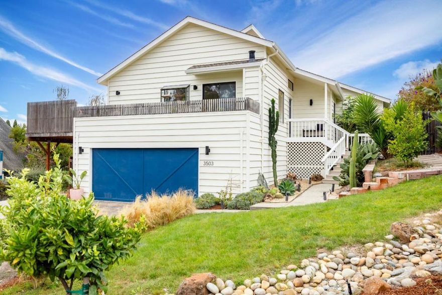 Tucked into a peaceful & desirable Santa Cruz neighborhood this beautifully updated home combines modern upgrades with relaxed coastal charm. Thoughtful improvements include a gorgeous wraparound hardwood deck, fresh landscaping, reverse osmosis drinking water, a versatile detached studio, ideal for remote work, guests, or creative pursuits. The backyard feels like a private retreat blending tropical and southwest inspired design. Mature fruit trees lime, pomelo, pink variegated lemon, satsuma, & peach offer seasonal harvests and a vibrant backdrop for outdoor living. Inside, soaring ceilings, newly plastered walls, refinished hardwood floors, & updated kitchen appliances create a bright and inviting space filled with natural light. A leased solar system supports eco-conscious living, while the open layout offers seamless flow for both everyday comfort and entertaining. Located on a quiet cul-de-sac easy access to Highway 1, just 10 minutes from the beach and part of the Santa Cruz Gardens school community. Local markets, restaurants, and Santa Cruz favorites are only minutes away. Whether hosting on the deck, tending the garden, or exploring the many nearby parks, this property delivers the perfect blend of comfort, convenience, and the quintessential Santa Cruz lifestyle.