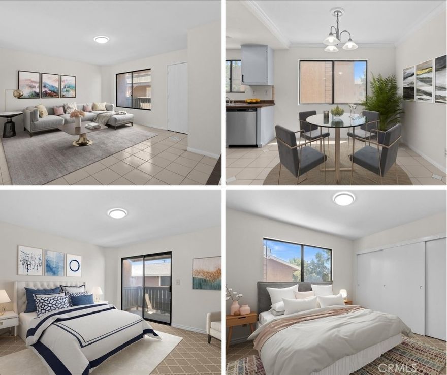 Welcome to this beautifully updated townhome! One of the most desirable residences in the heart of Bellflower!



This 1,121 sq. ft. home offers a thoughtful floor plan with two spacious master suites, each with its own full bathroom, plus a convenient guest half-bath on the main level. Recent upgrades include a brand-new Carrier HVAC system, fresh interior paint (garage included), brand-new carpet, an upgraded cooktop/oven and dishwasher, stylish light fixtures with daylight bulbs, new switch covers, a modern exterior iron door, and refreshed kitchen cabinets with updated hardware. Every detail has been carefully considered, giving the home a crisp, move-in-ready feel.



The open concept living and dining area creates the perfect space for both entertaining and everyday living, while the private bedrooms upstairs provide peaceful retreats.



Situated in a gated community just a short walk from downtown Bellflower, you’ll enjoy easy access to dining, shopping, and local amenities. Commuting is simple with nearby 91 and 605 freeway connections. The HOA covers exterior maintenance, water, and trash, ensuring low-maintenance living with peace of mind.



Perfect for first time buyers or anyone looking for a stylish home in a prime location, this property is an incredible find.



Schedule your private showing today and experience Bellflower living at its best!

This home has been virtually staged.