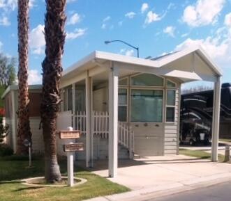 Welcome to this 2007 Park Model with a California Room attached. It has a very Open feeling with a large eating area, great kitchen and added living space for entertaining and TV room. It comes Turnkey! It offers Appliances, Gas Range with Microwave above stove, & fridge. Laminate Flooring through-out except in bedroom which offers carpet. The W/D is located in the Shed in back of PM. Covered Parking. Rancho Casa Blanca (RCB) features a beautifully landscaped 80-acre property with 801 individual Park Model homes/or RV sites, Two large clubhouses that function as social hubs & 4 satellite buildings with laundry facilities, mailboxes, heated pools & relaxing spas. As an owner you will enjoy FREE GOLF on your 18-hole par 3 golf course, a 9-hole putting course, 2 practice chipping/putting greens, 6 heated pools/spas, 2 tennis courts, 8 pickle ball courts, shuffleboard courts, horseshoe pitch, fitness center & over 60 Clubs & Classes. This park has a limit of 270 day occupancy (not consecutive) out of 365 calendar year.