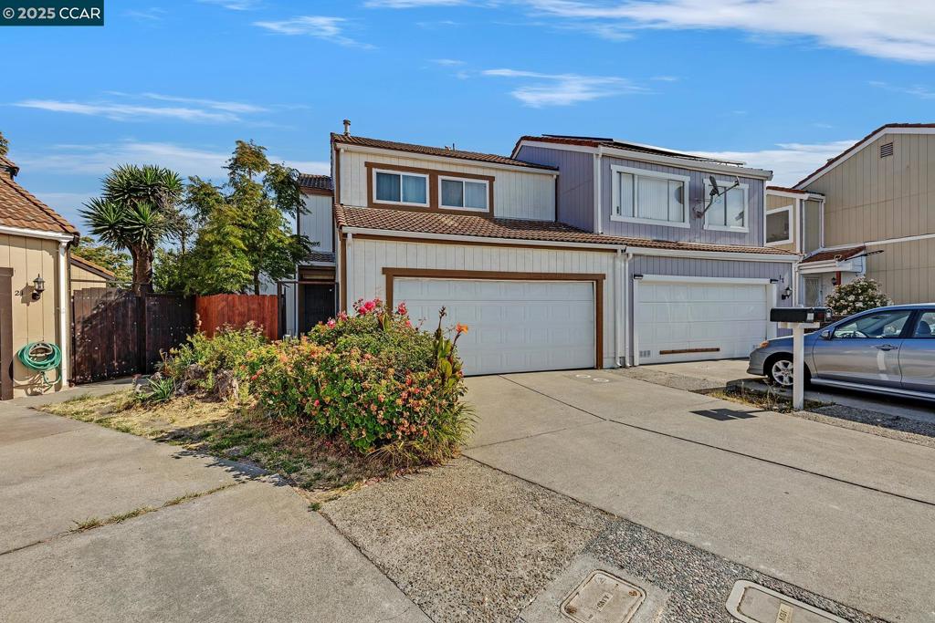 Located in the city of San Pablo, this four bedroom, two bath, two story duet offers the perfect blend of comfort, style and convenience. Upstairs features three bedrooms and one Jack and Jill layout bathroom.The master bedroom comes with full size walk in closet. The main level boasts an entry way, to the left is a fourth bedroom with full size closet leading to an open layout living room, a dining area that opens to a private backyard. A modern kitchen equipped with granite counter tops, ample cabinets comes with refrigerator, electric stove, dishwasher and microwave oven. As you are exiting to the two-car garage, there is a full size bathroom with shower over the tub. The private backyard comes with a small covered seating area for entertainment with lots of greenery, lemon, apple and cherry trees. Whether you are first-time home buyer or an investor this one is a must see.