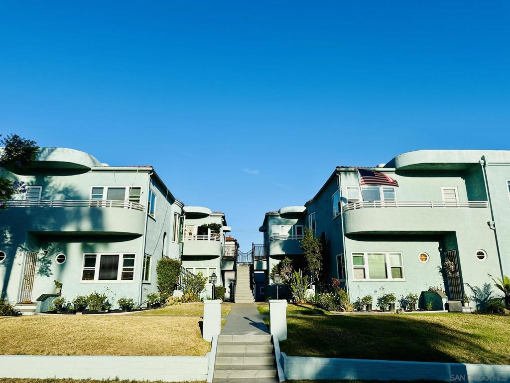 Welcome to Crown Hill Terrace, an exceptional 8-unit multifamily property nestled in the highly sought-after Coronado Village. This is a rare investment opportunity in one of San Diego's premier markets. Each of the eight units features a desirable 2-bedroom, 1-bath layout, showcasing timeless Art Deco elements, charming built-ins, and beautiful hardwood floors. Residents enjoy the convenience of eight dedicated one-car garages and an on-site laundry facility. Recent property enhancements include new staircases, railings, and refreshed landscaping. Additional photos coming soon.