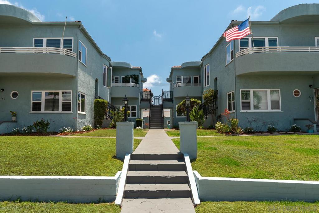 Welcome to Crown Hill Terrace, an exceptional 8-unit multifamily property nestled in the highly sought-after Coronado Village. This is a rare investment opportunity in one of San Diego's premier markets. Each of the eight units features a desirable 2-bedroom, 1-bath layout, showcasing timeless Art Deco elements, high ceilings, charming built-ins, and beautiful hardwood floors. Residents enjoy the convenience of eight dedicated one-car garages and an on-site laundry facility. Recent property enhancements include new staircases, railings, and refreshed landscaping