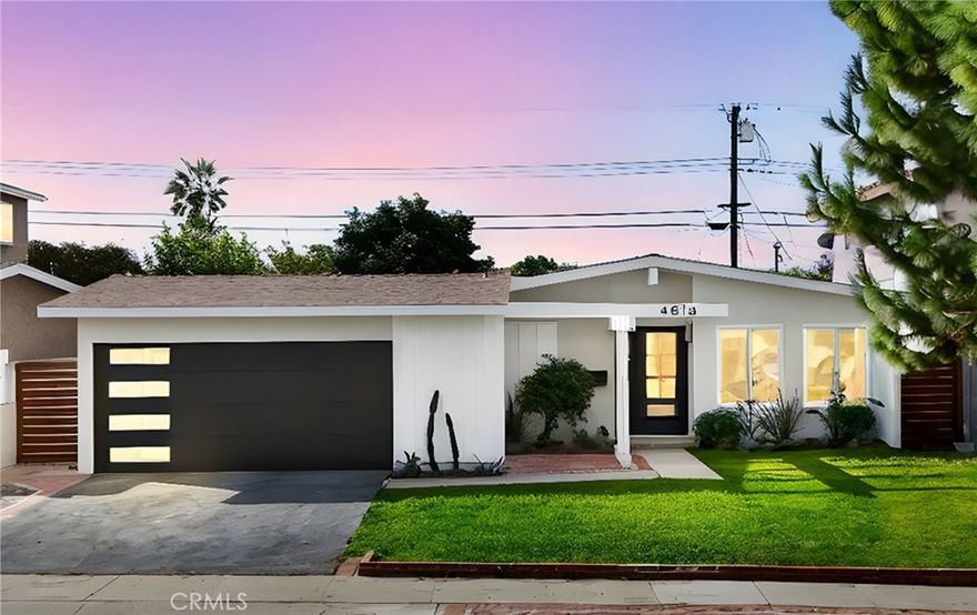 Tucked away on a quiet street in the heart of West Torrance, this fully reimagined Mid-Century Modern home blends timeless design with upscale contemporary finishes to create a sophisticated family retreat.
Inside, the open-concept layout is bathed in natural light, highlighted by vaulted ceilings and clean architectural lines. Wide-plank luxury wood flooring flows throughout, leading to the chef’s kitchen with quartz countertops, custom cabinetry, an oversized sink, and brand-new stainless steel appliances.
Both bathrooms exude spa-like elegance, featuring modern fixtures and designer touches. Down the hall, four spacious bedrooms provide comfort and versatility, including a serene primary suite with a dual-sink vanity and oversized frameless shower.
Step outside to your private backyard oasis—complete with a grassy lawn, mature fruit trees, and a patio ideal for al fresco dining and entertaining.
Perfectly positioned, this home is just a short walk to Victor Elementary and West Torrance High, two blocks from Victor Park and Henderson Library, and just over a mile to Redondo Pier and the beach.
In one of Torrance’s most desirable neighborhoods, this home truly offers it all—style, function, and location.