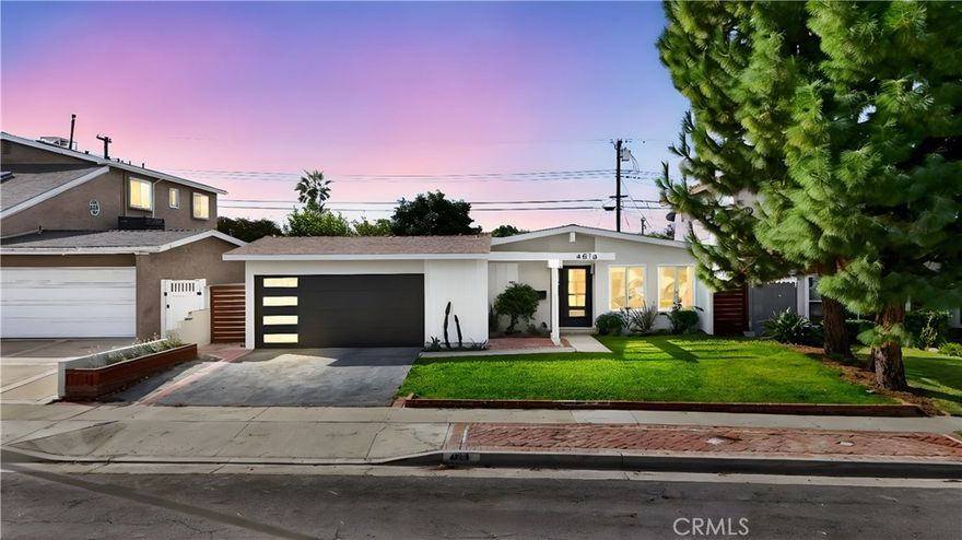 Tucked away on a quiet street in the heart of West Torrance, this fully reimagined Mid-Century Modern home blends timeless design with upscale contemporary finishes to create a sophisticated family retreat.



Inside, the open-concept layout is bathed in natural light, highlighted by vaulted ceilings and clean architectural lines. Wide-plank luxury wood flooring flows throughout, leading to the chef’s kitchen with quartz countertops, custom cabinetry, an oversized sink, and brand-new stainless steel appliances.



Both bathrooms exude spa-like elegance, featuring modern fixtures and designer touches. Down the hall, four spacious bedrooms provide comfort and versatility, including a serene primary suite with a dual-sink vanity and oversized frameless shower.



Step outside to your private backyard oasis—complete with a grassy lawn, mature fruit trees, and a patio ideal for al fresco dining and entertaining.



Perfectly positioned, this home is just a short walk to Victor Elementary and West Torrance High, two blocks from Victor Park and Henderson Library, and just over a mile to Redondo Pier and the beach.



In one of Torrance’s most desirable neighborhoods, this home truly offers it all—style, function, and location.
