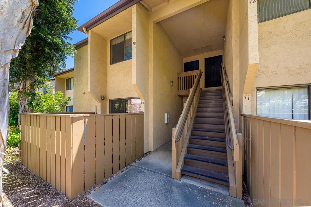 Move-in ready 2nd floor condo with no neighbors above. Enjoy the spacious living room with a cozy fire-place, the en-suite primary bedroom with a massive walk-in closet, the private balcony and so much more. Low HOA includes water, trash, sewage, roof maintenance, landscaping, limited insurance and more. Parklike community features a community pool and spa. VA approved complex! Unbeatable Scripps Ranch location with very easy access to nearby shopping centers, restaurants, hiking trails, parks, etc while still providing that private and secluded feel. Condo is within walking distance to the highly rated Thurgood Marshall Middle School and Alliant International University. Very easy access to the 15, 52 & 56 freeways. This property could easily be your dream home or the next property in your investment portfolio. Come see it today!