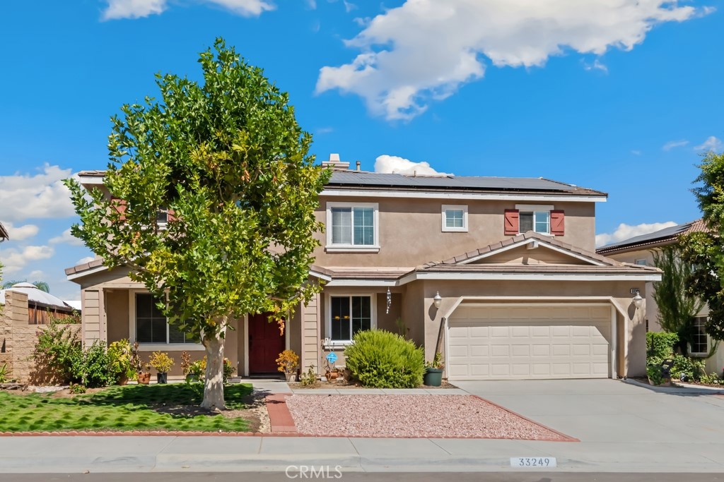 Welcome to 33249 Chert Ln, Wildomar, CA 92595! This beautiful home offers over 3,300 sq. ft. of living space with a thoughtfully designed floor plan that includes 4 spacious bedrooms plus a versatile loft. The inviting entry flows into a formal dining room and living room, perfect for special gatherings. The open-concept kitchen features a breakfast bar and seamlessly connects to the family room, creating the ideal space for entertaining and everyday living. Downstairs, you’ll find a convenient bedroom that’s perfect for guests or multigenerational living. Upstairs, the loft with a built-in media center provides an excellent home office, study area, or secondary living space. The backyard is a true highlight — pool-sized, beautifully landscaped, and designed with drought-tolerant features for easy maintenance and year-round enjoyment. With its spacious layout, functional design, and outdoor potential, this home is ready to welcome its next owner!