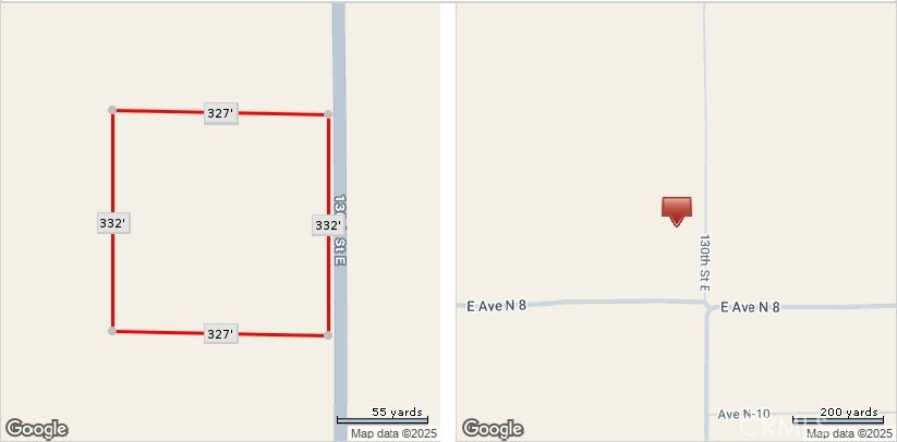 Desert land and a view of the mountains! The lot is almost square 332 x 327 totaling 2.496 acres. Legal Description NE 1/4 OF SE 1/4 OF SE 1/4 OF NE 1/4 of lot 11 Assessors states its in Antelope Val E Kern Water district. Zoning LCA21* Buyer to do due diligence on land use.
Motivated seller. Right off Sierra Hwy