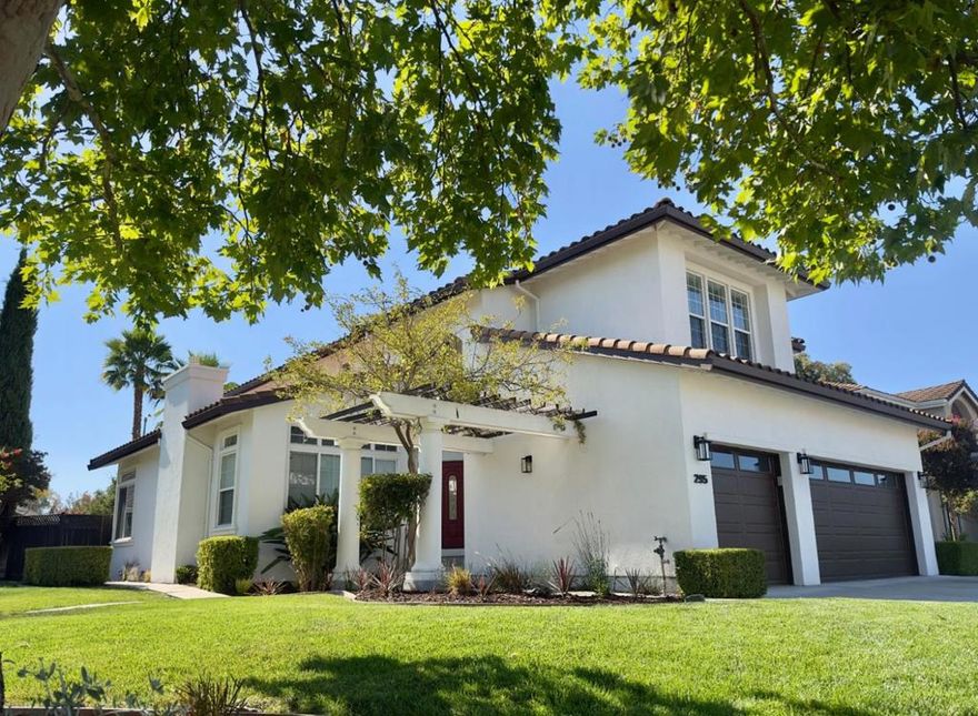 Beautiful Mediterranean-style 5-bedroom, 3-bath home on a Cul-De-Sac in one of Morgan Hills desirable neighborhoods and NO HOA! This light-filled residence features an open-concept layout with soaring ceilings, elegant archways, and a gourmet kitchen with granite counters and stainless steel appliances. Includes a convenient downstairs bedroom and full bath, ideal for guests or a home office. The spacious primary suite offers a spa-like bath and walk-in closet. Enjoy seamless indoor-outdoor living with a mature landscaped backyard and patio, perfect for entertaining. And 3 Car Garage with new epoxy floor is perfect for your organized gear heads! Well maintained home, quiet street, right off Cochrane - this is a "San Jose Commute Beaut" bonus with its location near parks, top-rated schools, downtown Morgan Hill, and Hwy 101!