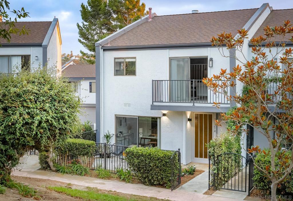 Updated end-unit townhome with sweeping views of the mountains and Omni La Costa Resort & Golf Course. This spacious home features soaring ceilings, three outdoor living spaces, and an oversized two-car garage. The remodeled kitchen includes quartz countertops, tile backsplash, gas range, recessed lighting, and a pass-through to the dining room. A breakfast nook and multiple balconies extend the living space, while the expansive living room offers a cozy fireplace and dramatic ceilings. Two primary suites each have walk-in closets and en-suite baths with oversized showers. Other recent upgrades include a new AC unit, furnace, and water heater. Community amenities include a pool, pickleball courts, and lush green space. Conveniently located near shopping, dining, the Omni La Costa Resort, and just 5 miles from the beach.