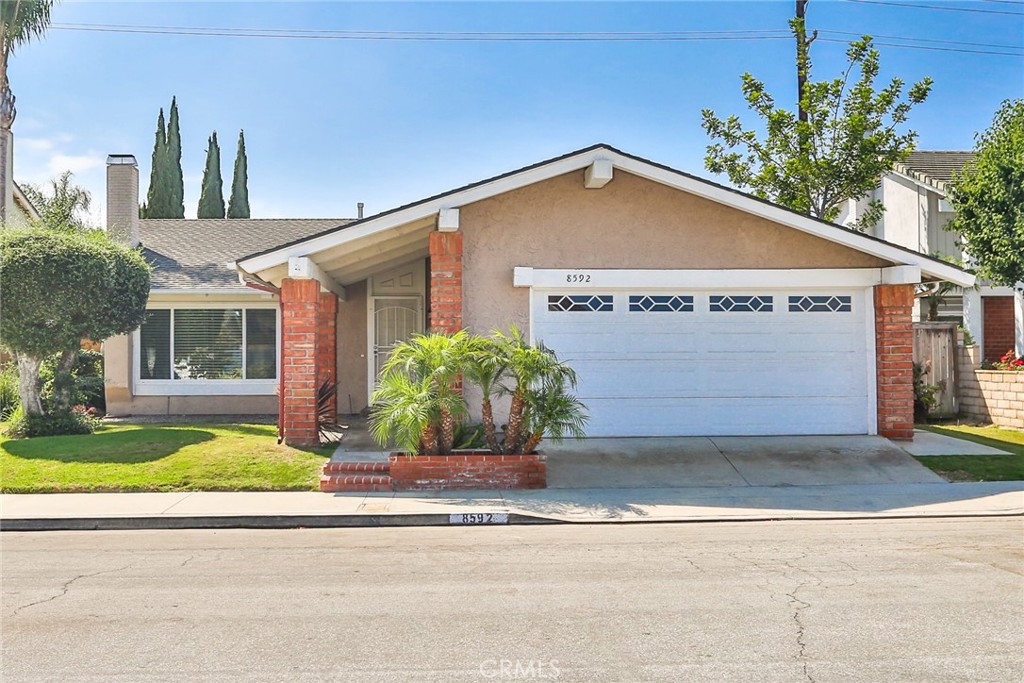 This is the perfect single-story home in South Huntington Beach for you! Located in the very prestigious Landmark neighborhood, you will absolutely love the open-flowing floor plan w/vaulted ceilings and large windows! The home features a beautiful granite kitchen with lots of cabinetry, a floating island, and stainless steel appliances! Both bathrooms have been remodeled with easy to maintain tile showers, bathtub, vanities, and fixtures! Interior features laminate flooring in the living room + bedrooms, and large contemporary tile in the family room, kitchen, and main hallways! Additional upgrades include scraped ceilings, dual pane windows & slider, and new interior paint! You can feel the ocean breezes everyday from your large and open grass back yard! This home is just 2 miles from the beach and is located in the highly sought after Huntington Beach High School District which includes Newland Elementary (Rated 9), Talbert Middle School (Rated 8) and Huntington Beach High (Rated 9). Owners may consider 1 small - medium size pet.